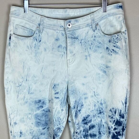 Style & Co NWOT tie dye high rise slim leg denim jeans 14 - Picture 3 of 9